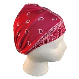Pink Paisley Knit Headwrap Hairband Soft Stretchy Headband  Unisex Sweatband